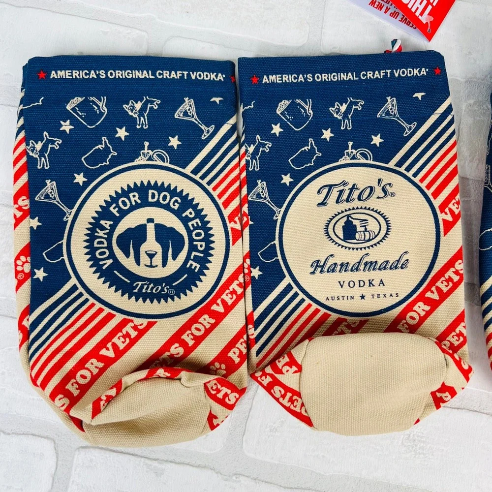 Titos Limited Edition Vodka Reusable Gift‎ Bags Dog Pets Vets Charity